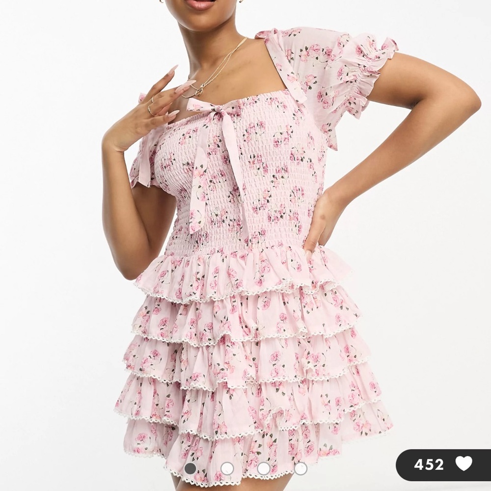 AMY JANE LONDON DARCY TIERED MINI DRESS PINK